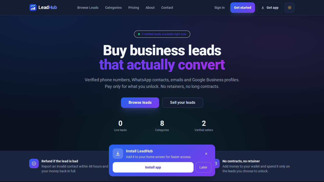 LeadHub – Business Lead Marketplace
